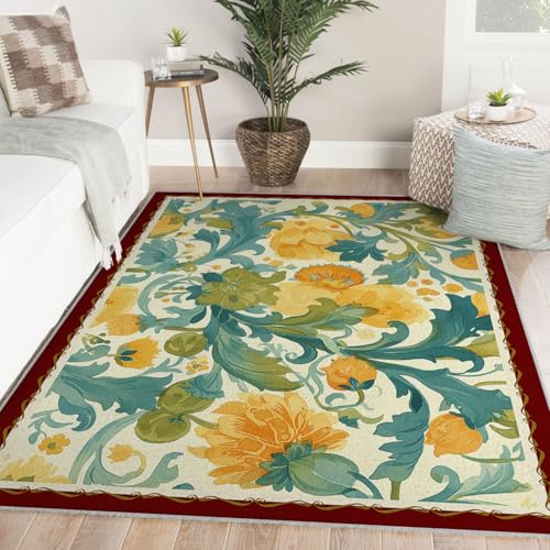 Tapis de salon 100x150cm lavable antidérapant bohème - 3