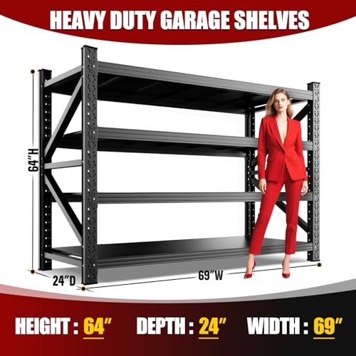 69-W-Heavy-Duty-Metal-Garage-Shelving-4-Tier-Adjustable-Storage-Shelves-for-Garage-Storage-Industrial-Metal-Shelving-Shelves-Organizer-for-Warehouse-Workshop-Home-69-Wx24-Dx64-H