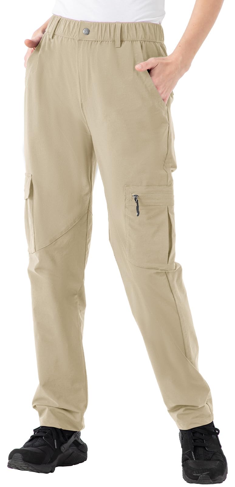 Rdruko Women's Hiking Cargo Pants Water-Resistant Quick Dry UPF 50+ Travel Camping Work Pants Zipper Pockets