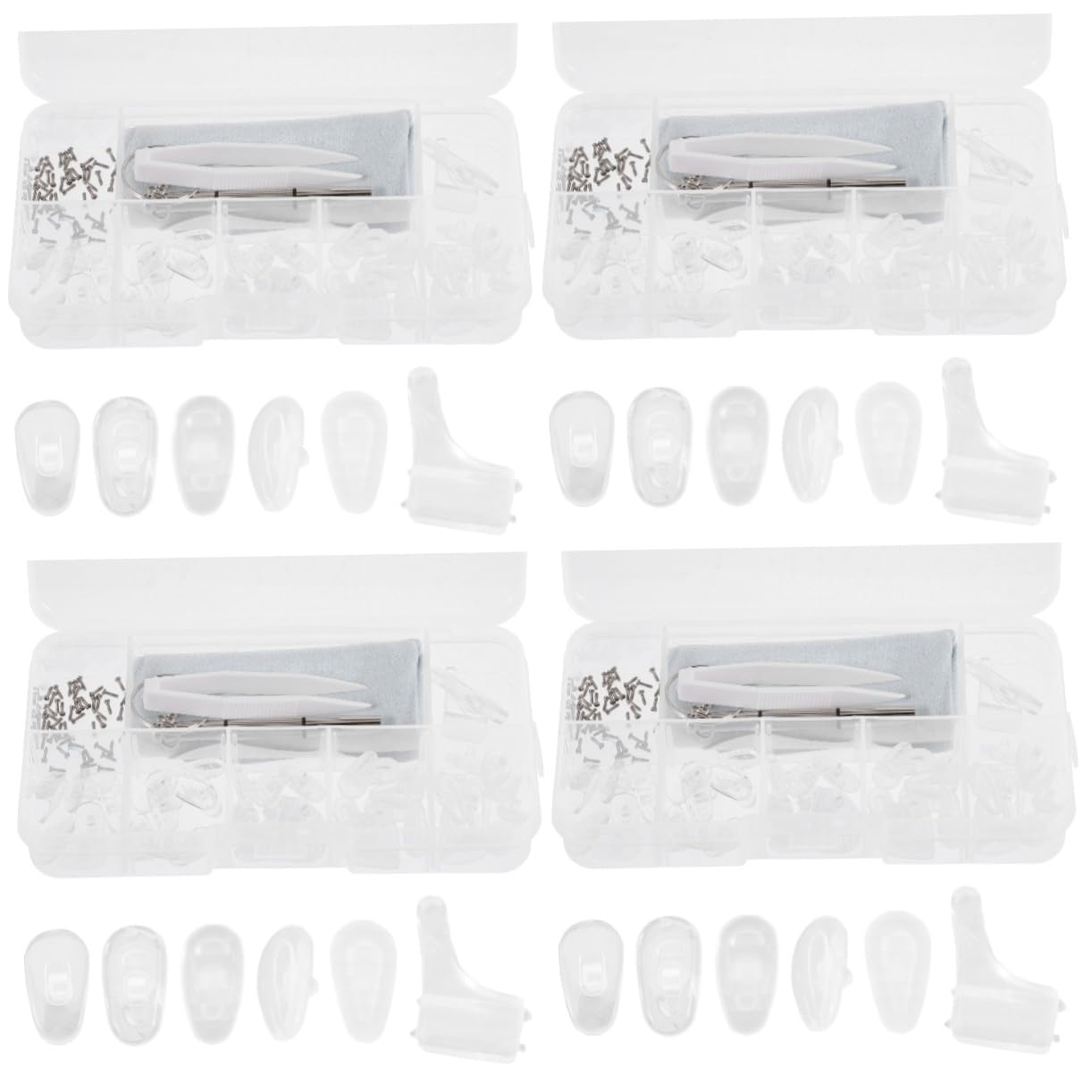 FRCOLOR 4 Cajas De Almohadillas Para Montura De Gafas Almohadilla Fina Para La Nariz Kit De Reparación De Gafas Soporte Para La Nariz Para Gafas Suministros Para Gafas Almohadilla