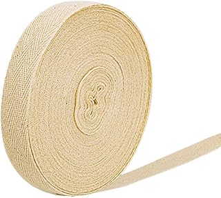 Cotton Tape 15m 20mm Beige Herringbone Ribbon Twill Webbing Tape Cotton Bias Binding Tape Sewing Bunting Tape Cotton Ribbon Binding Tape Twill Tape for Sewing Dressmaking Alterations Craft