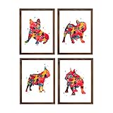 French Bulldog Watercolor Wall Art Print Poster, Cute Frenchie Dog Portrait Illustration, Dog Lover Gift for Bedroom Living Room Home Office Nursery Decor, Birthday Housewarming Gift, 8x10 Inch Unframed Print Set