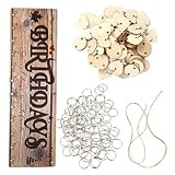 jojofuny Holz-geburtstagskalender Hängend DIY Geburtstagsanzeige Holzschild Kreative Handarbeit Dekoration für Geburtstag Hochzeit Party Jubiläum