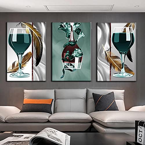Toile Verre à Vin Décoration Murale pour l'ambiance chaleureuse de la salle à manger