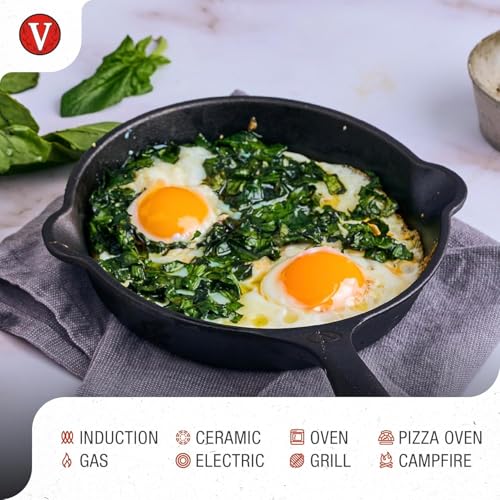 Image of Victoria 6.5-Inch Cast Iron Skillet, Pre-Seasoned Cast-Iron Frying Pan with Long Handle, Made in Colombia