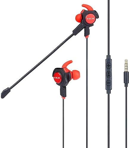 Miniatura 3 de Auriculares de gaming con cable con micrófono desmontable, E-3LUE 0.138in Hifi auricular de juego en la oreja, cancelación de ruido estéreo graves