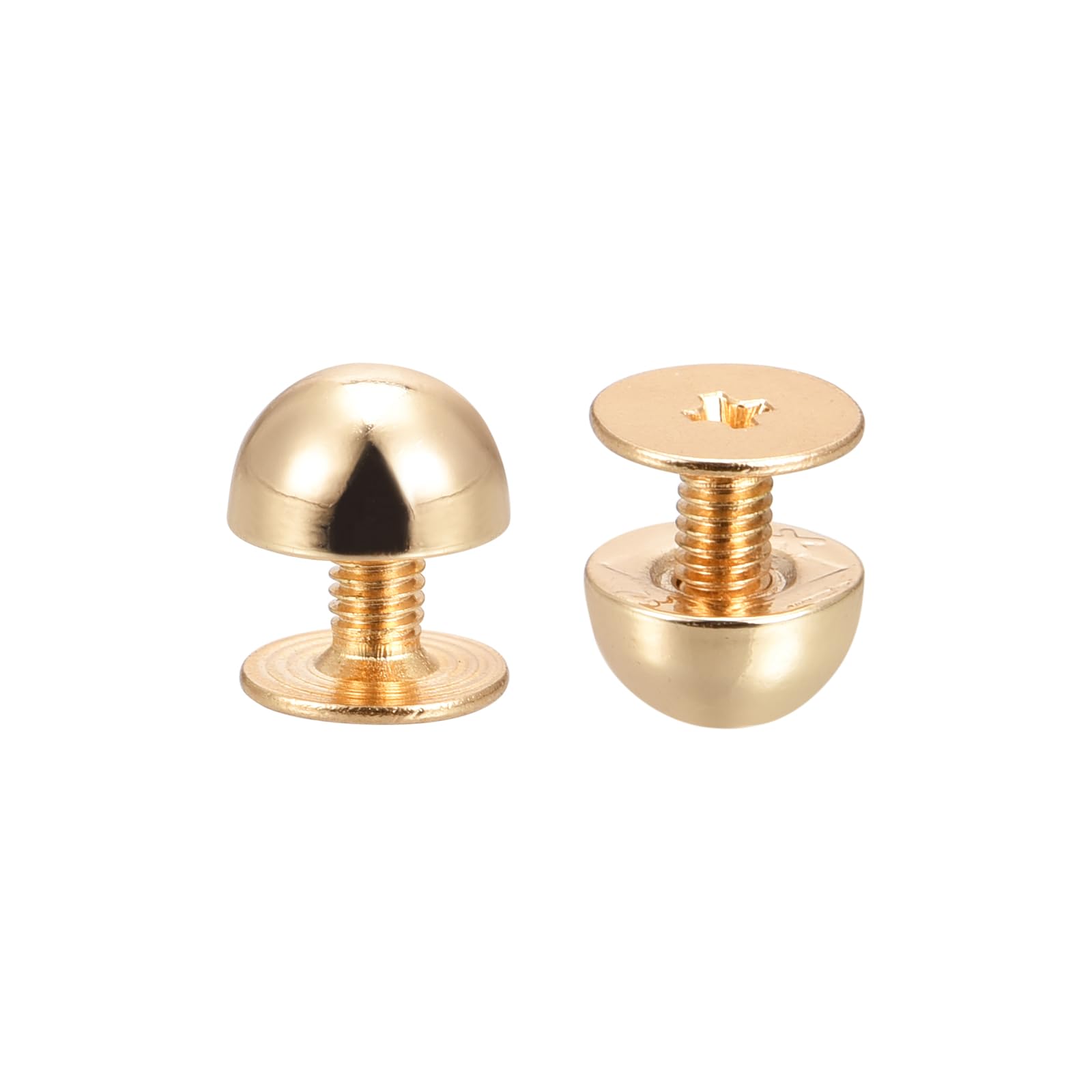 QUARKZMAN Klinknagels Met Schroefsluiting 12 Sets - 8x5 Mm Ronde Leder Klinknagels Zilver