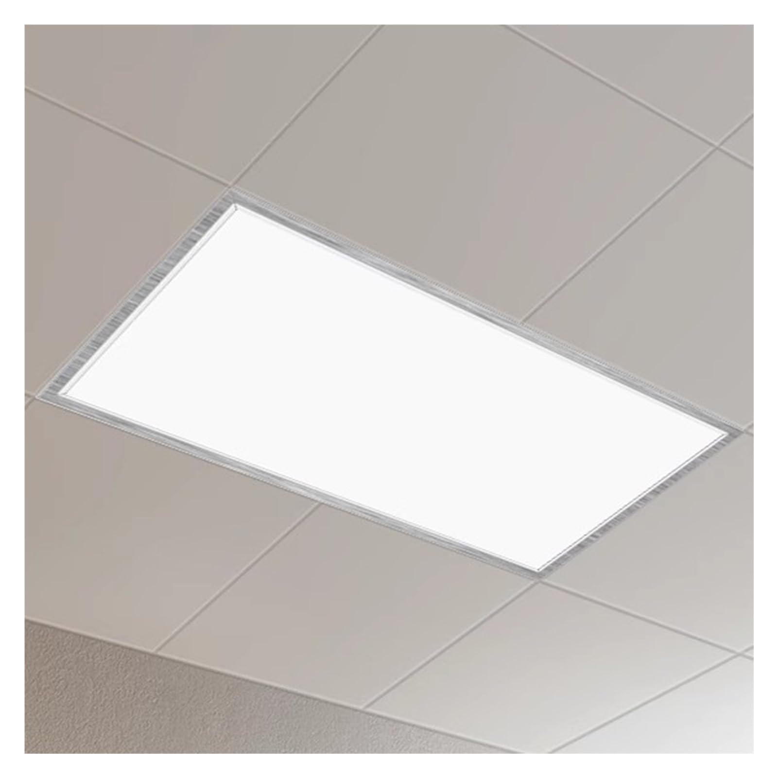 Luci LED a schermo piatto da 28 W, sottile, color argento, retroilluminato, per ufficio, cucina, bagno e negozio, soluzione di illuminazione a risparmio energetico, 30 x 60 cm