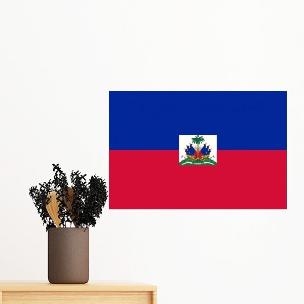 Autocollant mural drapeau Haïti sticker amovible sans abîmer le mur