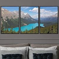 3 Piece Framed Canvas Wall Art Lake Landscape Canvas Prints Home Artwork Decoration for Living Room,Bedroom - 16
