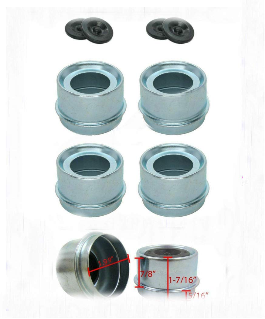 LXJZCP Trailer Hub Caps (4 Pack, 2.72") - Dust Caps For Axle Grease Fittings & Bearing Protection, Fits Most 7000-8000 Lb Trailers