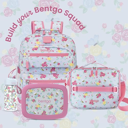 Image of Bentgo Kids Print Backpack - Lightweight 14 inch Backpack for School, Travel & Daycare, Ideal for Ages 4+, Durable & Water-Resistant, Roomy Interior, & Loop for Lunch Bag (NEW Blooming Floral)