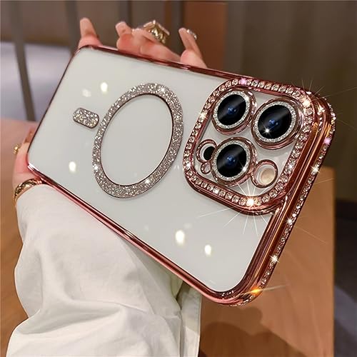 Coque de luxe pour iPhone 14 Plus finition diamant de paillettes avec pare-chocs robuste