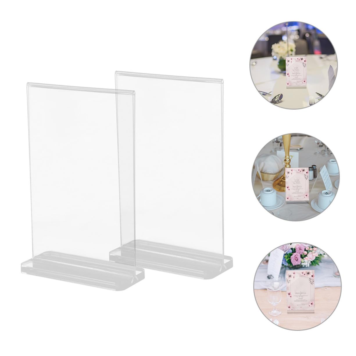 10 Stück Teiliges Acryl T form Menühalter Doppelseitiger Vertikaler Tischaufsteller für Speisekarten und Preisschilder Klarer Stabiler Displayständer mit Breiter Basis für