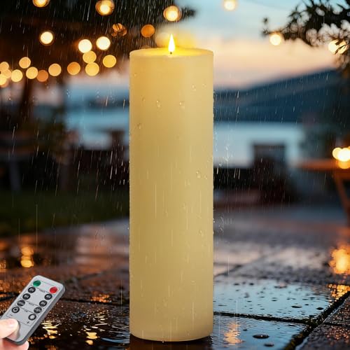 Ketom LED Kerzen mit Timerfunktion, D10 x H35 cm LED Kerzen Flackernde...