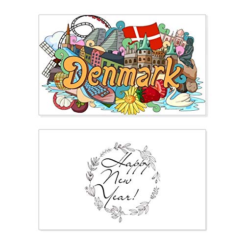Tarjeta de Año Nuevo para regalar deseos y bendiciones del Castillo de Frederiksborg