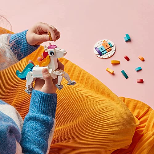 Magical Unicorn Toy That Transforms, Rainbow Animal Figures, Buildable 3-in-1 Set for Grandchildren, Girls and Boys