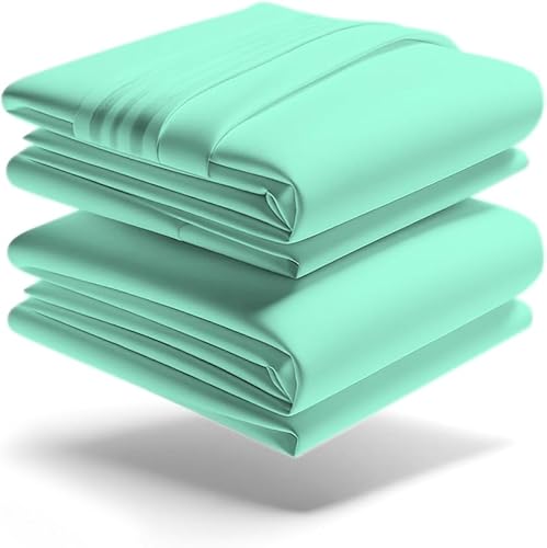Mezzati Juego de sábanas ultrasuaves y ligeras ropa de cama de microfibra cepillada para una noche de sueño cómoda (Carnival Aqua, tamaño queen)