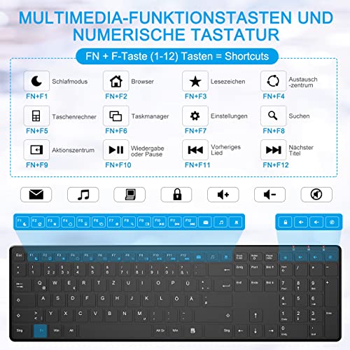 Set tastiera mouse senza fili, 2,4 GHz, ultra