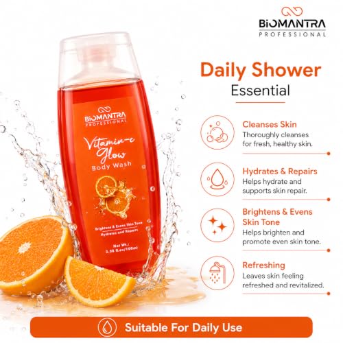 Image of Professional Vitamin C Glow Body Wash | Cleanses, Hydrates & Refreshes Skin | Helps Improve Skin Radiance | Citrus Fragrance | Daily Use Body Cleanser | 100ml