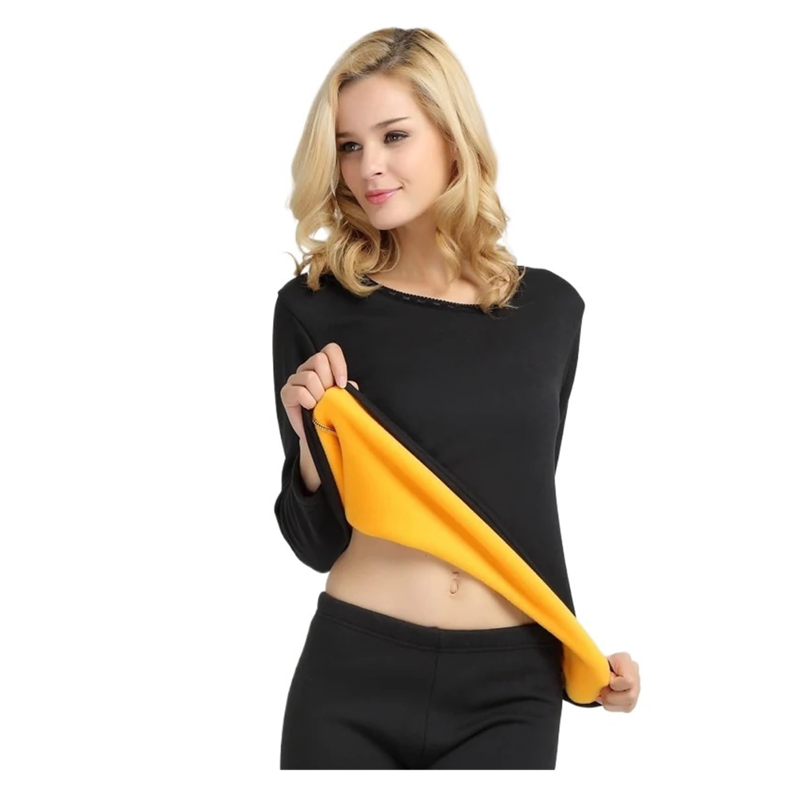 Ropa Interior Térmica Conjuntos de Ropa Interior Femenina, térmica íntima, Invierno Forro Polar, 2 Piezas, Tallas Grandes Desde L hasta 6XL