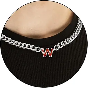 Football Necklaces for Boys Stainless Steel Initial Necklace with Letter A-Z 6.5mm Cuban Chain Gifts for Him Boys Men Teens 16+2 Inches