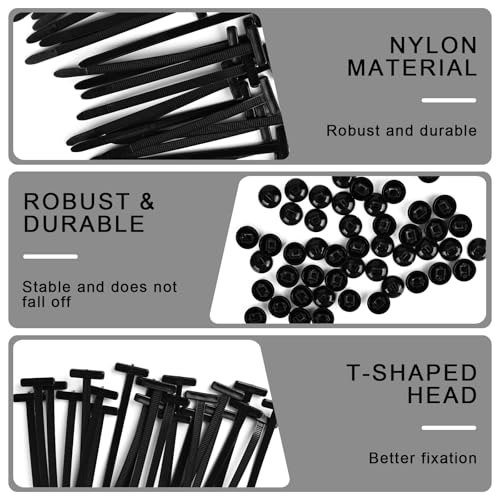 Trendecor 100 Stück Nylon Universal Zip Ties Buckle, Heavy Duty Self-Locking Cable Ties Multipurpose Kabelbinderwerkzeug Plastic Kabelbinderhalter für Tägliche Autoreparatur
