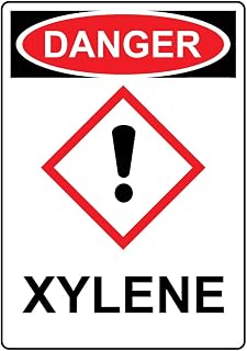 Portrait OSHA DANGER Xylene Sign With GHS Symbol Chemical Safety Warning Metal Tin Sign (12x16 Inches) (D2)