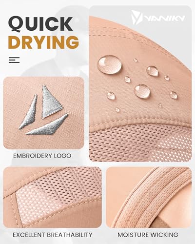 YANIKY Quick-Dry Running Hat for Men & Women Cooling Hat UPF 50+ Thin Baseball Cap Lightweight Breathable Mesh Sport Hats Coral Pink — view 3