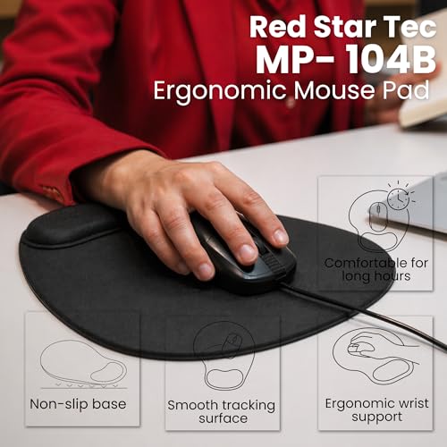 RED STAR TEC Wired Computer Mouse Bundle with Wrist Rest Pad, USB Plug and Play Accessory for Office, Home Office, Laptop, and Desktop — view 5