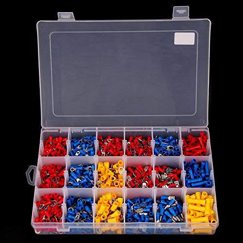 Davitu Terminals - Hot 1200 X Assorted Insulated Electrical Wire Terminal Crimp Connector Spade Set Box - (Color: Multi)