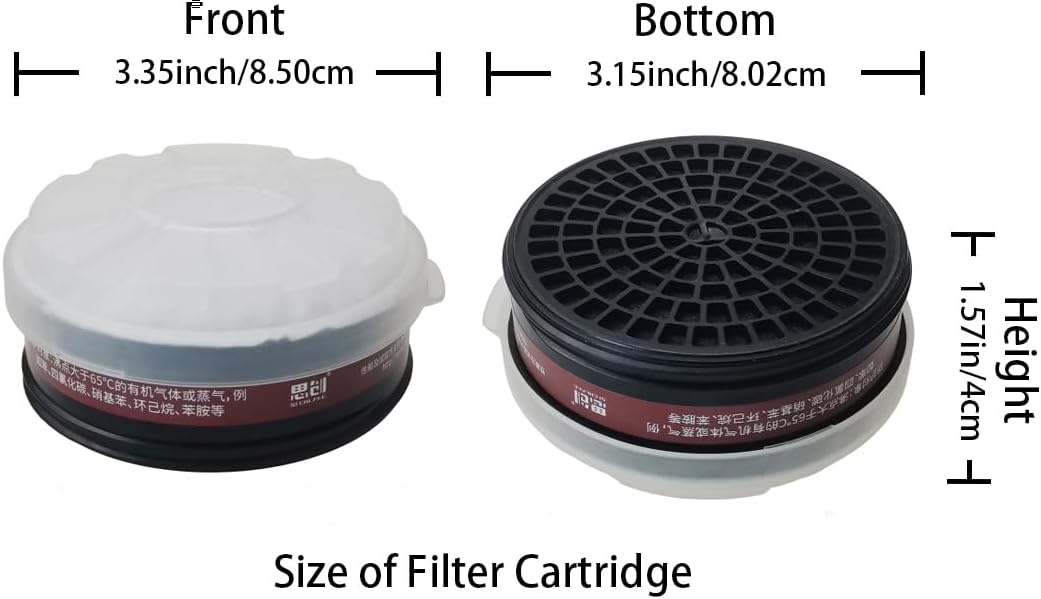 LDY-3 P-A-1 Filter Cartridge Against Organic Vapors and Dust for Respiratory Protection,Screw Type,4 Pcs