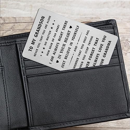 Grandson Gifts from Grandma - Unique Gift for Little Boy - Grandson Birthday Graduation Wedding Wallet Card Gifts4