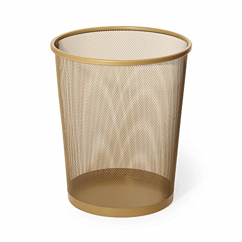 Mesh Metal Wastebasket (Gold)