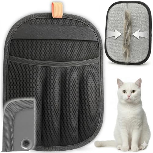 2026 - Gant Anti Poil Animaux PILPOIL + Raclette Silicone – Lot 2-en-1 – Gant Poil Chat Chien 5 Doigts Maintien Renforcé – Élimine Poils sur Canapé...