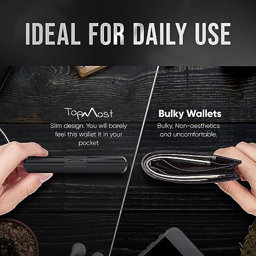 Image of TopMost Aluminum Wallet, Card Case Wallet, Metal RFID Credit Card Holder for Men & Women, 6 Cotton Slots for 10-12 Cards And Bills, Rfd Protective, Orchid, Small, Card and Bills Holder