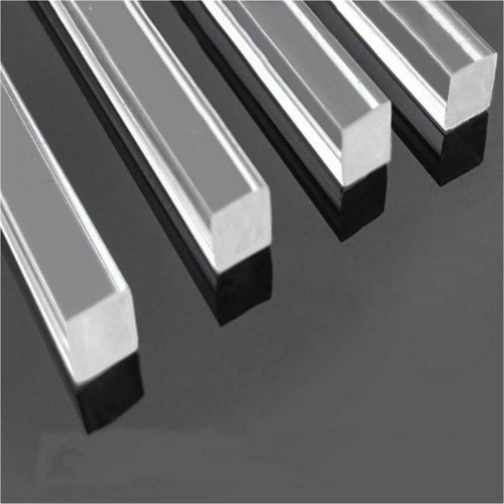 Pręty okrągłe z ABS i akrylu, Opakowanie 5 kwadratowych prętów akrylowych 3x3-20x20mm 100-500mm DIY Craft Model architektoniczny(6x6x300mm)