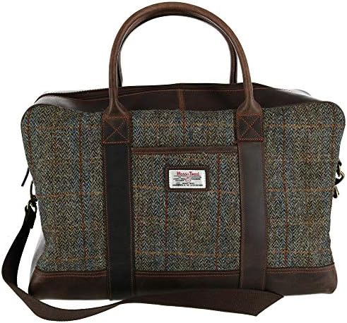 The British Bag Company Mens Carloway Harris Tweed and Leather Holdall Briefcase