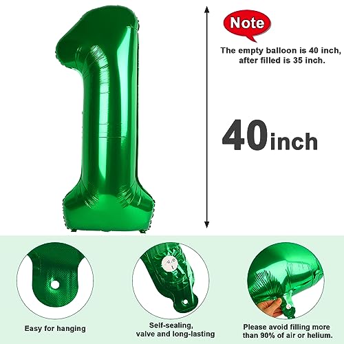 Image of Number 2 Balloon Birthday Decorations, 40In Dark Green Balloons for Party | Eye-catching Appearance, Perfect Decorative Centerpieces, Convenient Self-sealing Structure, Widely for Various Occasions