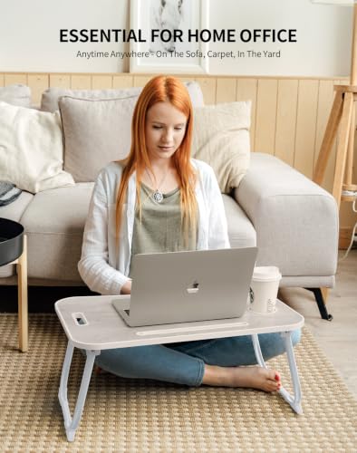 Image of ZEAPTAC Foldable Lap Desk, Bed Desk, Bed Table & Laptop Stand w /Cup Holder