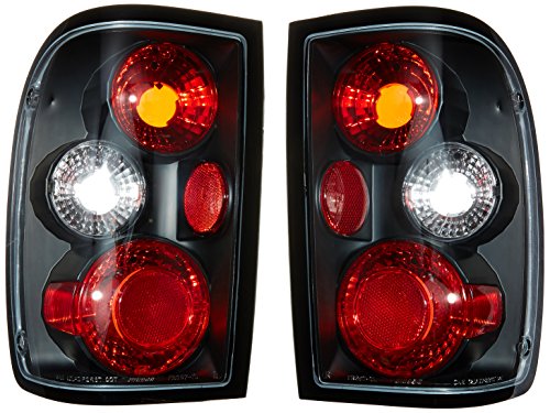 Spec-D Tuning Black Tail Lights Compatible with 1993-1997 Ford Ranger, Left + Right Pair Assembly