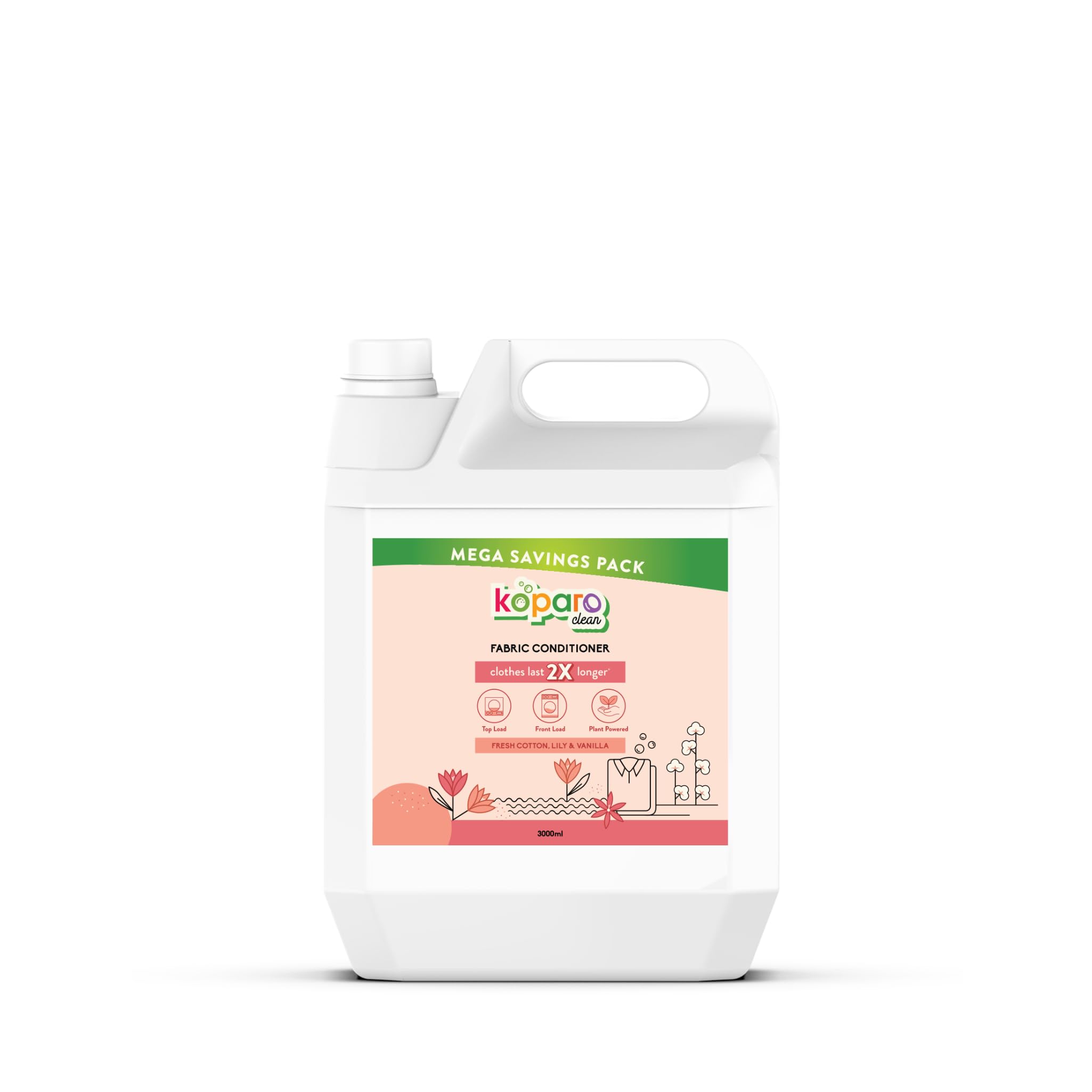 Koparo Natural Fabric Conditioner & Fabric Softener | 3 Litres | Lily & Vanilla | Organic, Eco Friendly & Non Toxic | Top Load & Front Load Washing Machine | Protects Shine & Safe for Baby Clothes (B0CZX5LX3X) Amazon Price History, Amazon Price Tracker
