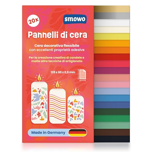🌟 MOLTI COLORI TRA CUI ORO E ARGENTO - La cera decorativa è disponibile nei colori crema, giallo, arancione chiaro, arancione, rosso, viola, rosa, salmone, rosa, blu, blu pastello, azzurro, verde, verde pastello, oliva, bianco, nero, marrone. Ampia scelta di colori anche pastello