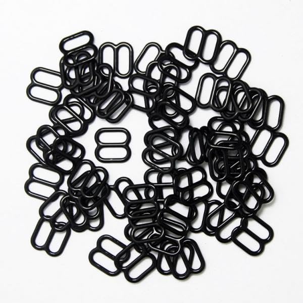 MERISHOPP 4x100x Metal Bra Lingerie Straps Sewing Clip Hook Slider Black 8mm-picture-28