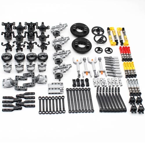 Image of 136PCS Pneumatic Kits - Compatible with Mainstream Technic Parts, Replacement Pieces - Hydraulics, Pump, Push Rod, Connectors