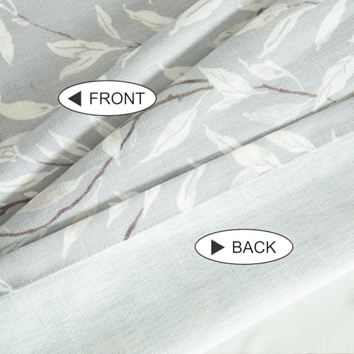 Image of VOGOL Leaf Print Door Curtains, Linen Textured Decorative Front Door Panels, Rod PocketLight Filtering Curtain Panel for Kitchen, 1 Piece, 25 x 72 in