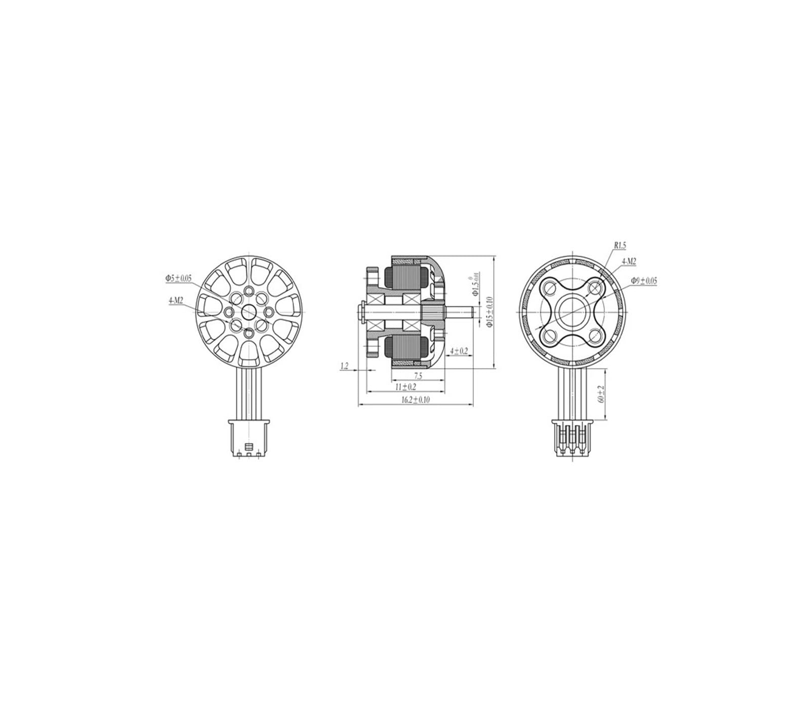 Motore Brushless EX1204 5000KV 6500KV 2-4S per RC FPV Drone Cinewhoop | Ultraleggero 5,9g, statore 12mm, alta efficienza, silenzioso per eliche 3 pollici(1PCS 5000KV)