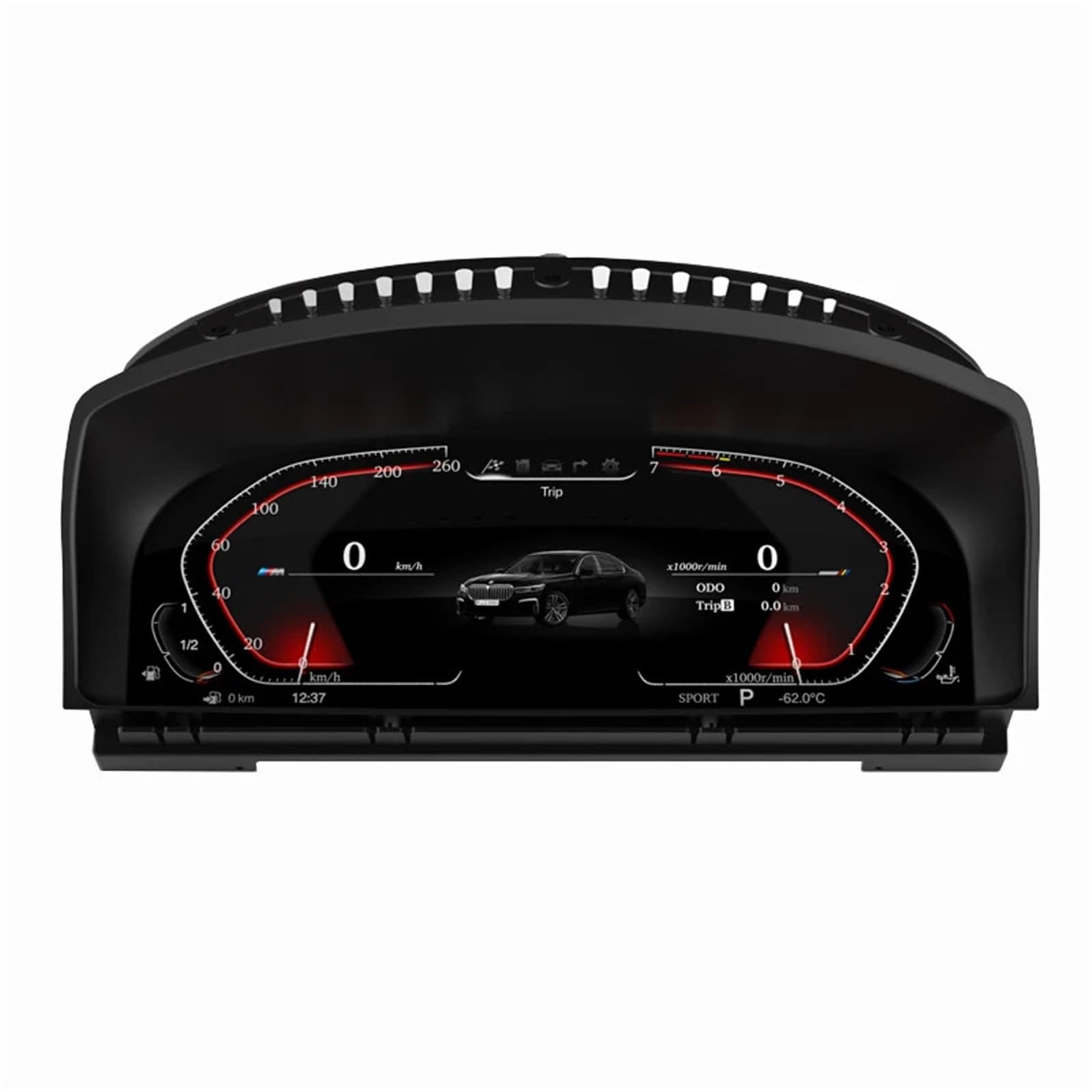EGUIAS Car Digital Speedometer 12.3''Digital Speedometer Instrument Cluster Display Fit For BMW 7 Series E65 E66 2002-2008 LCD Dashboard Panel Virtual