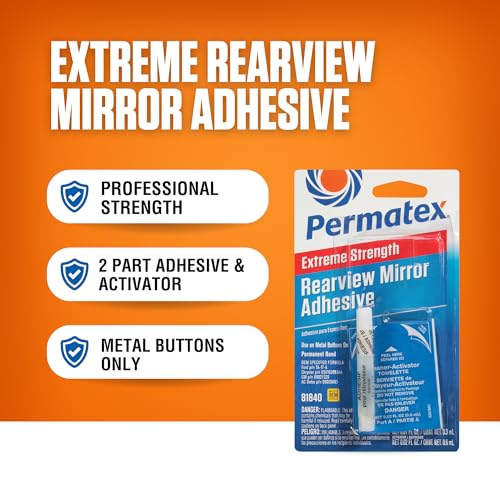 Permatex 81840 Extreme Rearview Mirror Profressional Strength Adhesive Kit