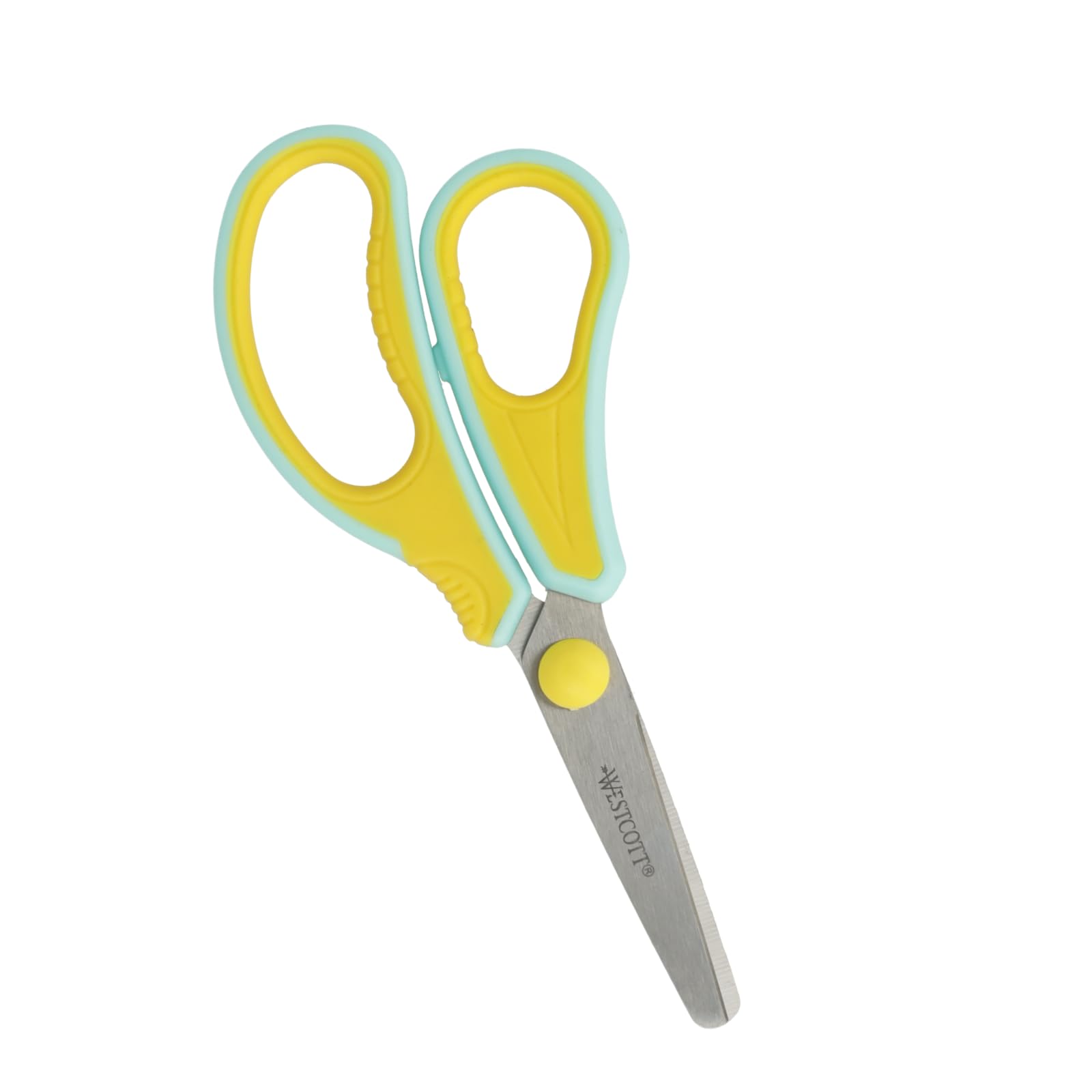 Westcott GRIPEEZE Kinderschere Gelb Linkshänder | Schere mit ergonomischem Griff für Vorschulkinder | Bastelschere 14 cm ideal für Kinderhände | Sicherheit durch abgerundete Spitze | E-21573 00